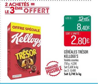 Match Céréales Trésor Kellogg's offre