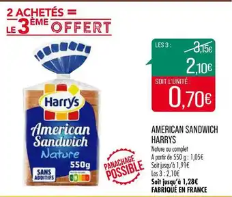 Match American Sandwich Harrys offre