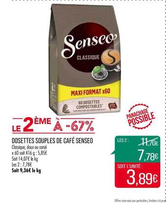 Match Dosettes Souples De Café Senseo offre