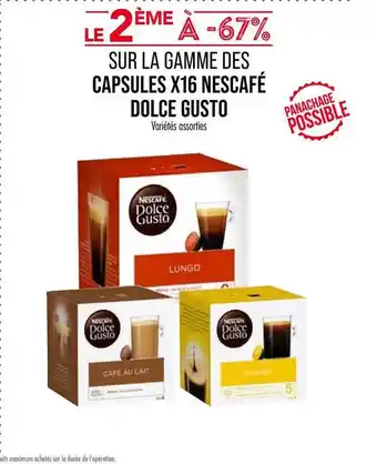 Match La Gamme Des Capsules X16 Nescafé Dolce Gusto offre