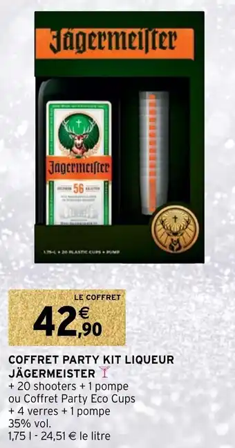 Intermarché Hyper Coffrey party kit liqueur jägermeister offre
