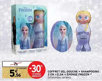Intermarché Hyper Coffret gel douche + shampooing 2 en 1 elsa + éponge frozen offre
