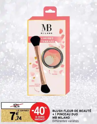 Blush fleur de beauté + 1 pinceau duo mb milano