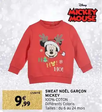 Intermarché Hyper Sweat noël garçon mickey offre