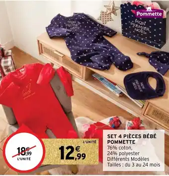 Intermarché Hyper Set 4 pièces bébé pommette offre