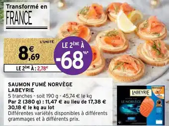 Intermarché Saumon fumé norvège LABEYRIE offre