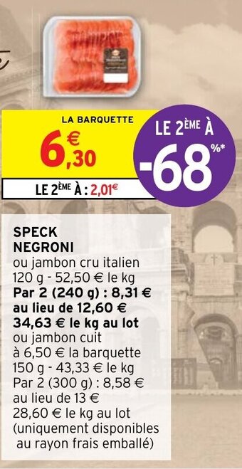 Intermarché Speck negroni offre