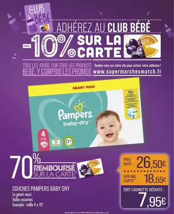 Match Couches Pampers Baby Dry offre