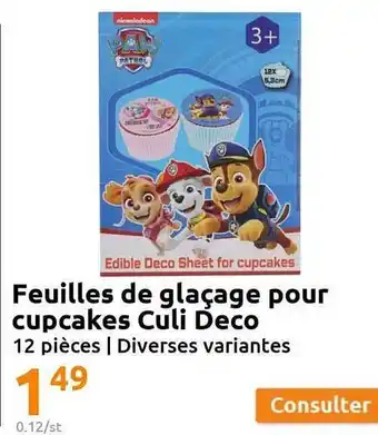Feuilles de glaçage pour cupcakes culi déco