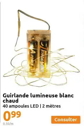 Action Guirlande lumineuse blanc chaud offre