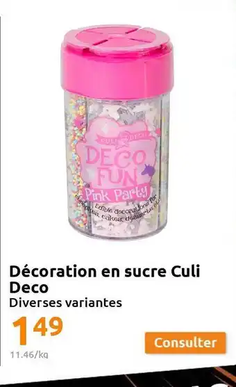 Action Décoration en sucre culi déco offre