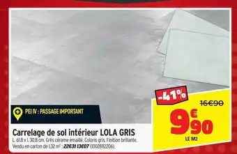 Bricorama Carrelage de sol intérieur lola gris offre