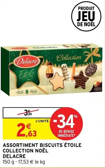 Intermarché Assortiment biscuits étoile collection noël DELACRE offre