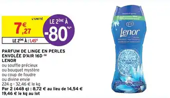 Intermarché Parfum de linge en perles envolée d'air 16D LENOR offre