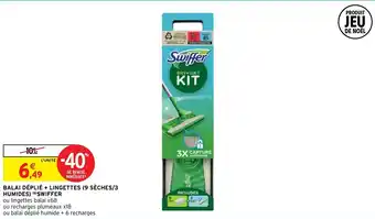Intermarché Balai déplié + lingette (9 sèches/3 humides) SWIFFER offre