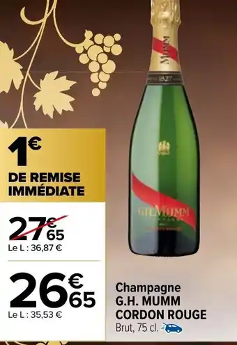 Carrefour Market Champagne G.H Mumm Cordon rouge 75cl offre