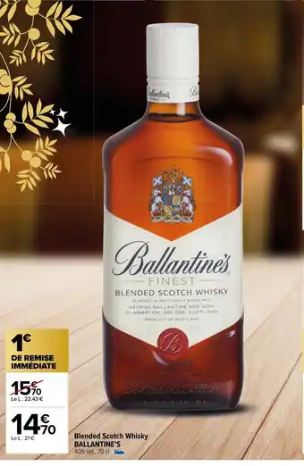 Carrefour Market Blended Scotch Whisky Ballantine's offre