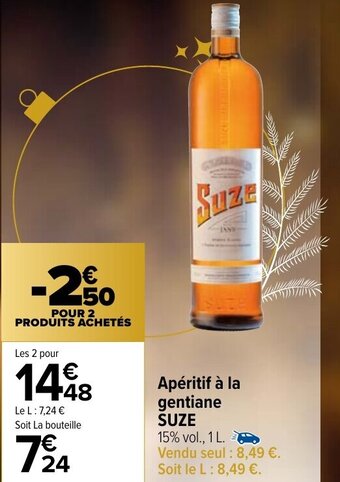 Carrefour Market Aperitif a La Gentiane Suze offre
