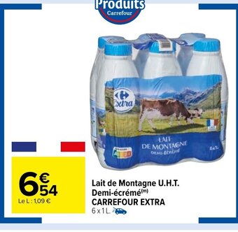 Carrefour Market Lait de Montagne U.H.T Demi-écrémé Carrefour Extra offre