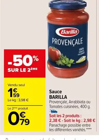 Carrefour Market Sauce Barilla offre