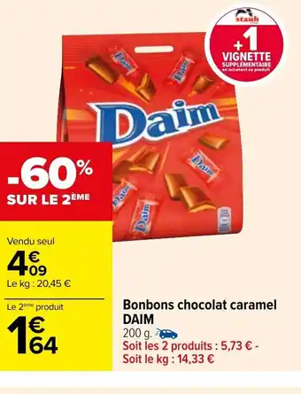 Bonbons Chocolat Caramel Daim