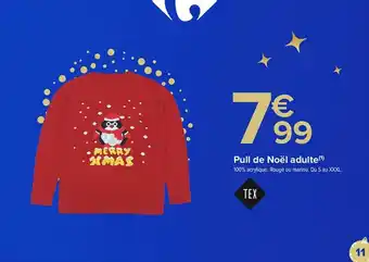Carrefour Pull de noël adulte tex offre