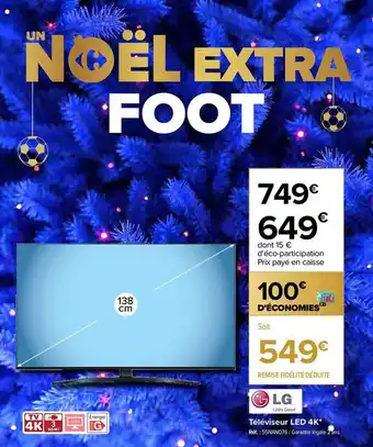 Carrefour Téléviseur led 4k 138 cm lg offre