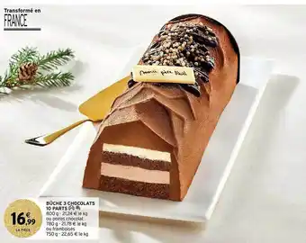 Bûche 3 chocolats 10 parts