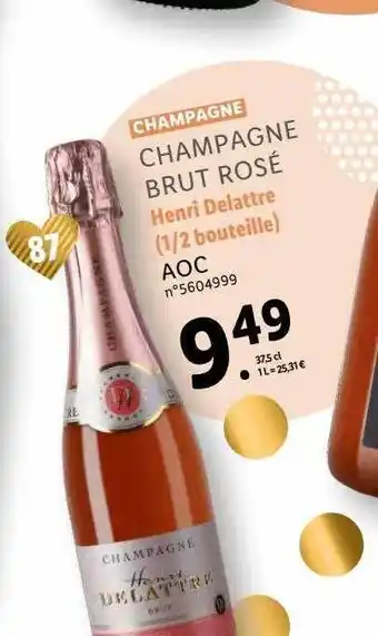 Lidl Champagne brut rosé henri delattre (1-2 bouteille) aoc offre