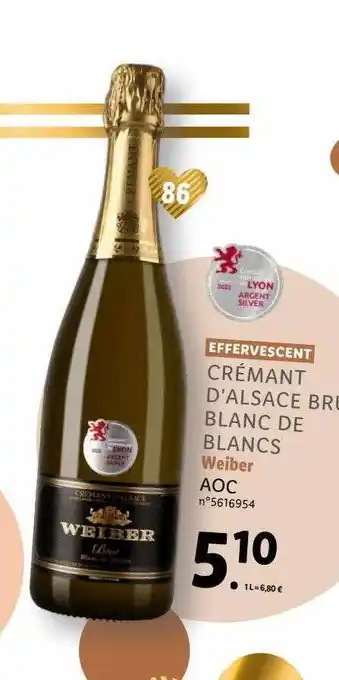 Lidl Effervescent crémant d'alsace brut blanc de blancs weiber aoc offre