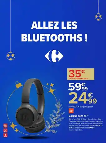 Carrefour Casque sans fil jbl offre