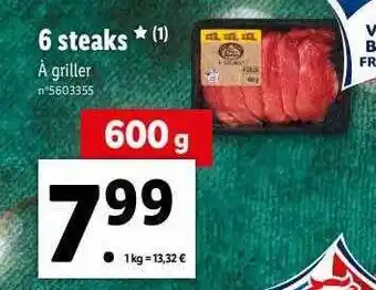Lidl 6 steaks offre