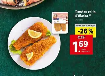 Lidl Pané au colin d'alaska offre