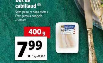 Lidl Dos de cabillaud offre