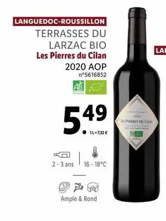 Lidl Languedoc-roussillon terrasses du larzac bio les pierres du cilan 2020 aop offre