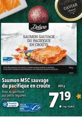 Lidl Saumon msc sauvage du pacifique en croûte deluxe offre