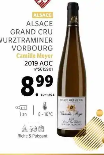 Lidl Alsace grand cru gewurztraminer vorbourg camille meyer 2019 aoc offre