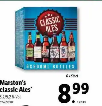 Lidl Marston's classic ales offre