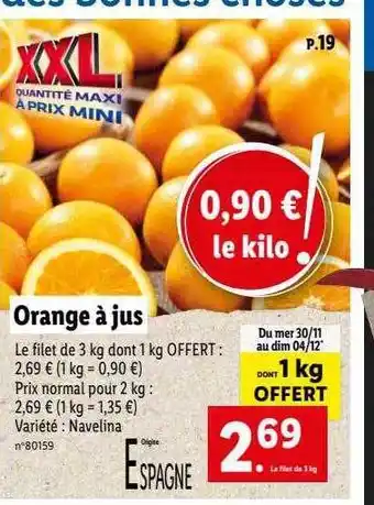Lidl Orange à jus offre
