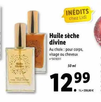 Lidl Huile sèche divine offre