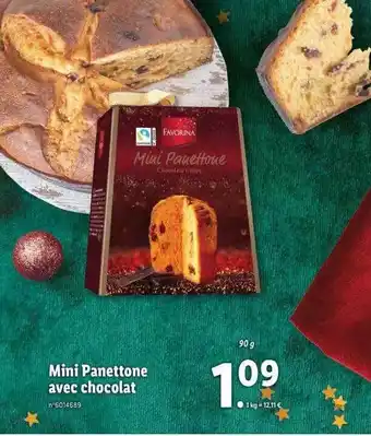 Lidl Mini panettone avec chocolat favorina offre