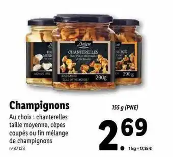 Lidl Champignons deluxe offre