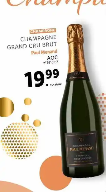 Lidl Champagne grand cru brut paul menand aoc offre