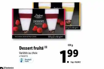 Lidl Dessert fruité deluxe offre