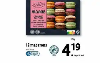 Lidl 12 macarons les surgelés offre