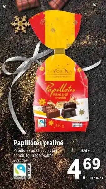 Lidl Papillotes praliné favorina offre