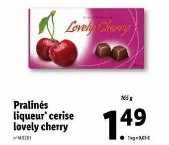 Lidl Pralinés liqueur cerise lovely cherry offre