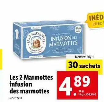 Lidl Les 2 marmottes infusion des marmottes offre