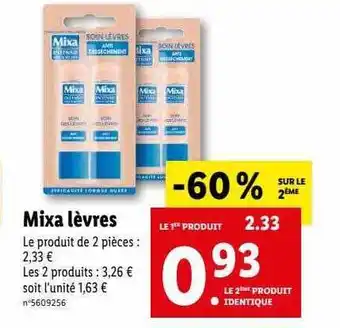 Lidl Mixa lèvres offre