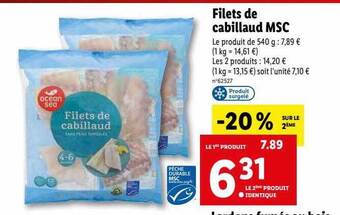 Lidl Filets de cabillaud msc offre